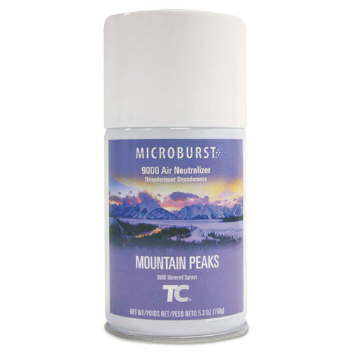 Rubbermaid® Commercial wholesale. Rubbermaid® Tc Microburst 9000 Air Freshener Refill, Mountain Peaks, 5.3 Oz Aerosol, 4-carton. HSD Wholesale: Janitorial Supplies, Breakroom Supplies, Office Supplies.