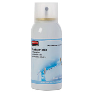 Rubbermaid® Commercial wholesale. Rubbermaid® Microburst 3000 Refill, Linen Fresh, 2 Oz Aerosol, 12-carton. HSD Wholesale: Janitorial Supplies, Breakroom Supplies, Office Supplies.