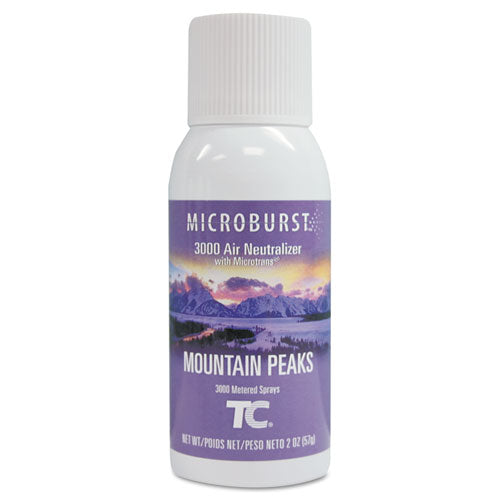 Rubbermaid® Commercial wholesale. Rubbermaid® Microburst 3000 Refill, Mountain Peaks, 2 Oz Aerosol, 12-carton. HSD Wholesale: Janitorial Supplies, Breakroom Supplies, Office Supplies.