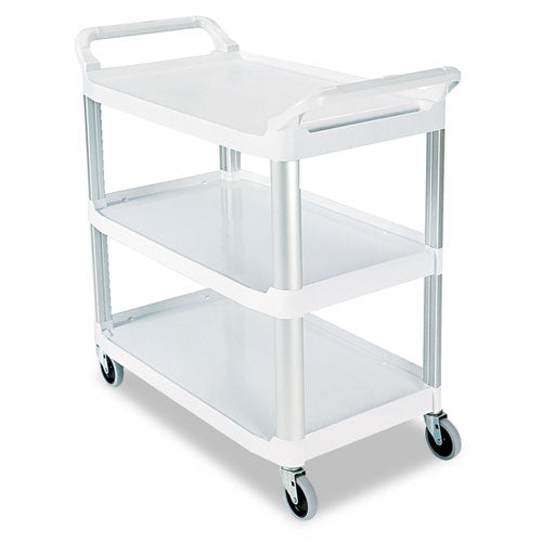 Rubbermaid® Commercial wholesale. Rubbermaid® Open Sided Utility Cart, Three-shelf, 40.63w X 20d X 37.81h, Off-white. HSD Wholesale: Janitorial Supplies, Breakroom Supplies, Office Supplies.