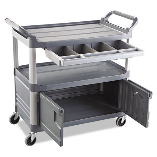 Rubbermaid® Commercial wholesale. Rubbermaid® Xtra Instrument Cart, 300-lb Capacity, Three-shelf, 20w X 40.63d X 37.8h, Gray. HSD Wholesale: Janitorial Supplies, Breakroom Supplies, Office Supplies.