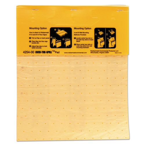 Rubbermaid® Commercial wholesale. Rubbermaid® Over-the-spill Pad Tablet With Medium Spill Pads, Yellow, 22-pack. HSD Wholesale: Janitorial Supplies, Breakroom Supplies, Office Supplies.