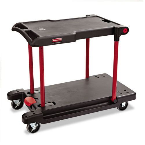 Rubbermaid® Commercial wholesale. Rubbermaid® Convertible Utility Cart, Two-shelf, 23.88w X 45.13d X 34.38h, Black. HSD Wholesale: Janitorial Supplies, Breakroom Supplies, Office Supplies.