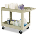 Rubbermaid® Commercial wholesale. Rubbermaid® Heavy-duty Utility Cart, Two-shelf, 25.9w X 45.2d X 32.2h, Beige. HSD Wholesale: Janitorial Supplies, Breakroom Supplies, Office Supplies.