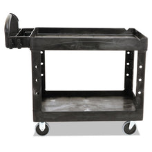 Load image into Gallery viewer, Rubbermaid® Commercial wholesale. Rubbermaid® Heavy-duty Utility Cart, Two-shelf, 25.9w X 45.2d X 32.2h, Black. HSD Wholesale: Janitorial Supplies, Breakroom Supplies, Office Supplies.