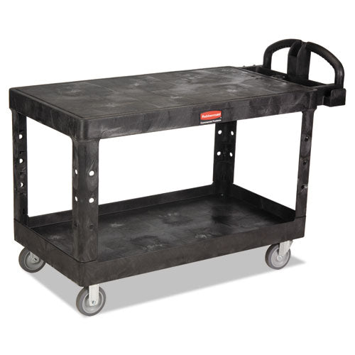 Rubbermaid® Commercial wholesale. Rubbermaid® Heavy-duty 2-shelf Utility Cart, Tpr Casters, 25.25w X 54d X 36h, Black. HSD Wholesale: Janitorial Supplies, Breakroom Supplies, Office Supplies.