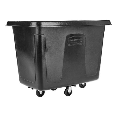 Rubbermaid® Commercial wholesale. Rubbermaid® Metal Frame Cube Truck, Rectangular, Polyethylene, 400 Lb Capacity, 12 Cu Ft, Black. HSD Wholesale: Janitorial Supplies, Breakroom Supplies, Office Supplies.