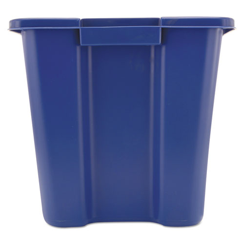 Rubbermaid® Commercial wholesale. Rubbermaid® Stacking Recycle Bin, Rectangular, Polyethylene, 14 Gal, Blue. HSD Wholesale: Janitorial Supplies, Breakroom Supplies, Office Supplies.