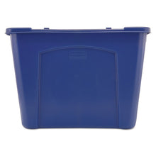 Load image into Gallery viewer, Rubbermaid® Commercial wholesale. Rubbermaid® Stacking Recycle Bin, Rectangular, Polyethylene, 14 Gal, Blue. HSD Wholesale: Janitorial Supplies, Breakroom Supplies, Office Supplies.