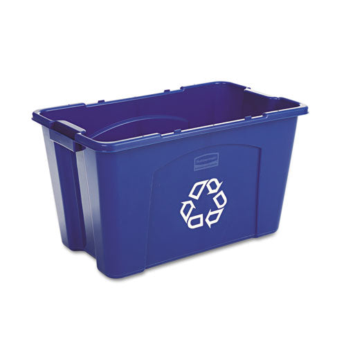 Rubbermaid® Commercial wholesale. Rubbermaid® Stacking Recycle Bin, Rectangular, Polyethylene, 18 Gal, Blue. HSD Wholesale: Janitorial Supplies, Breakroom Supplies, Office Supplies.
