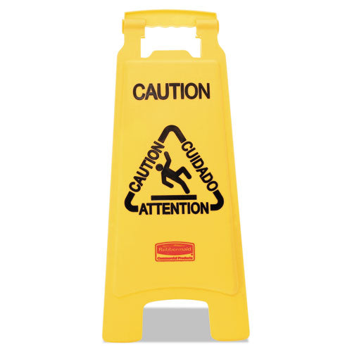Rubbermaid® Commercial wholesale. Rubbermaid® Multilingual "caution" Floor Sign, Plastic, 11 X 12 X 25, Bright Yellow. HSD Wholesale: Janitorial Supplies, Breakroom Supplies, Office Supplies.