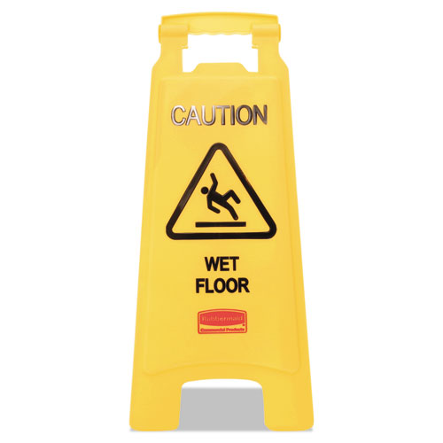 Rubbermaid® Commercial wholesale. Rubbermaid® Caution Wet Floor Floor Sign, Plastic, 11 X 12 X 25, Bright Yellow, 6-carton. HSD Wholesale: Janitorial Supplies, Breakroom Supplies, Office Supplies.
