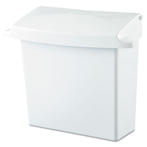 Rubbermaid® Commercial wholesale. Rubbermaid® Sanitary Napkin Receptacle With Rigid Liner, Rectangular, Plastic, White. HSD Wholesale: Janitorial Supplies, Breakroom Supplies, Office Supplies.