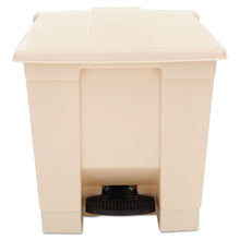 Load image into Gallery viewer, Rubbermaid® Commercial wholesale. Rubbermaid® Indoor Utility Step-on Waste Container, Square, Plastic, 8 Gal, Beige. HSD Wholesale: Janitorial Supplies, Breakroom Supplies, Office Supplies.