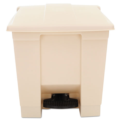Rubbermaid® Commercial wholesale. Rubbermaid® Indoor Utility Step-on Waste Container, Square, Plastic, 8 Gal, Beige. HSD Wholesale: Janitorial Supplies, Breakroom Supplies, Office Supplies.