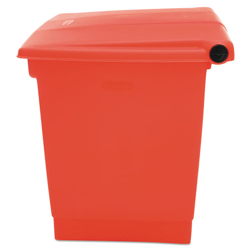 Rubbermaid® Commercial wholesale. Rubbermaid® Indoor Utility Step-on Waste Container, Square, Plastic, 8 Gal, Red. HSD Wholesale: Janitorial Supplies, Breakroom Supplies, Office Supplies.