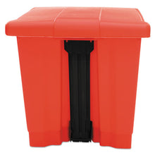 Load image into Gallery viewer, Rubbermaid® Commercial wholesale. Rubbermaid® Indoor Utility Step-on Waste Container, Square, Plastic, 8 Gal, Red. HSD Wholesale: Janitorial Supplies, Breakroom Supplies, Office Supplies.