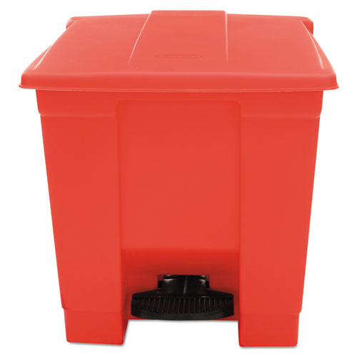 Rubbermaid® Commercial wholesale. Rubbermaid® Indoor Utility Step-on Waste Container, Square, Plastic, 8 Gal, Red. HSD Wholesale: Janitorial Supplies, Breakroom Supplies, Office Supplies.