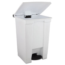 Load image into Gallery viewer, Rubbermaid® Commercial wholesale. Rubbermaid® Indoor Utility Step-on Waste Container, Square, Plastic, 12 Gal, White. HSD Wholesale: Janitorial Supplies, Breakroom Supplies, Office Supplies.