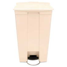 Load image into Gallery viewer, Rubbermaid® Commercial wholesale. Rubbermaid® Step-on Receptacle With Wheels, Rectangular, Polyethylene, 23 Gal, Beige. HSD Wholesale: Janitorial Supplies, Breakroom Supplies, Office Supplies.