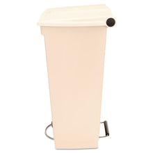 Load image into Gallery viewer, Rubbermaid® Commercial wholesale. Rubbermaid® Step-on Receptacle With Wheels, Rectangular, Polyethylene, 23 Gal, Beige. HSD Wholesale: Janitorial Supplies, Breakroom Supplies, Office Supplies.