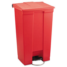 Load image into Gallery viewer, Rubbermaid® Commercial wholesale. Rubbermaid® Indoor Utility Step-on Waste Container, Rectangular, Plastic, 23 Gal, Red. HSD Wholesale: Janitorial Supplies, Breakroom Supplies, Office Supplies.