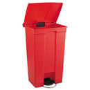 Rubbermaid® Commercial wholesale. Rubbermaid® Indoor Utility Step-on Waste Container, Rectangular, Plastic, 23 Gal, Red. HSD Wholesale: Janitorial Supplies, Breakroom Supplies, Office Supplies.