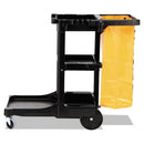 Rubbermaid® Commercial wholesale. Rubbermaid® Multi-shelf Cleaning Cart, Three-shelf, 20w X 45d X 38.25h, Black. HSD Wholesale: Janitorial Supplies, Breakroom Supplies, Office Supplies.