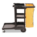 Rubbermaid® Commercial wholesale. Rubbermaid® Multi-shelf Cleaning Cart, Three-shelf, 20w X 45d X 38.25h, Black. HSD Wholesale: Janitorial Supplies, Breakroom Supplies, Office Supplies.