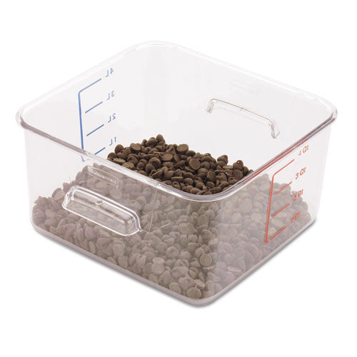 Rubbermaid® Commercial wholesale. Rubbermaid® Spacesaver Square Containers, 4 Qt, 8.8 X 8.75 X 4.75, Clear. HSD Wholesale: Janitorial Supplies, Breakroom Supplies, Office Supplies.