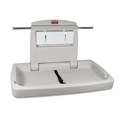 Rubbermaid® Commercial wholesale. Rubbermaid® Sturdy Station 2 Baby Changing Table, 33.5 X 21.5, Platinum. HSD Wholesale: Janitorial Supplies, Breakroom Supplies, Office Supplies.