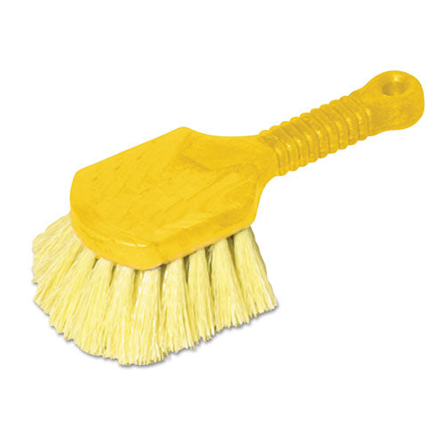 Rubbermaid® Commercial wholesale. Rubbermaid® Long Handle Scrub, 8" Plastic Handle, Gray Handle W-yellow Bristles. HSD Wholesale: Janitorial Supplies, Breakroom Supplies, Office Supplies.