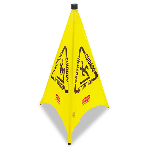 Rubbermaid® Commercial wholesale. Rubbermaid® Three-sided Caution, Wet Floor Safety Cone, 21w X 21d X 30h, Yellow. HSD Wholesale: Janitorial Supplies, Breakroom Supplies, Office Supplies.