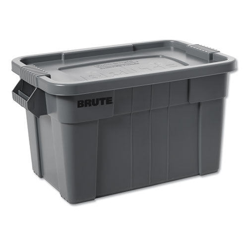 Rubbermaid® Commercial wholesale. Rubbermaid® Brute Tote With Lid, 14 Gal, 27.5" X 16.75" X 10.75", Gray. HSD Wholesale: Janitorial Supplies, Breakroom Supplies, Office Supplies.