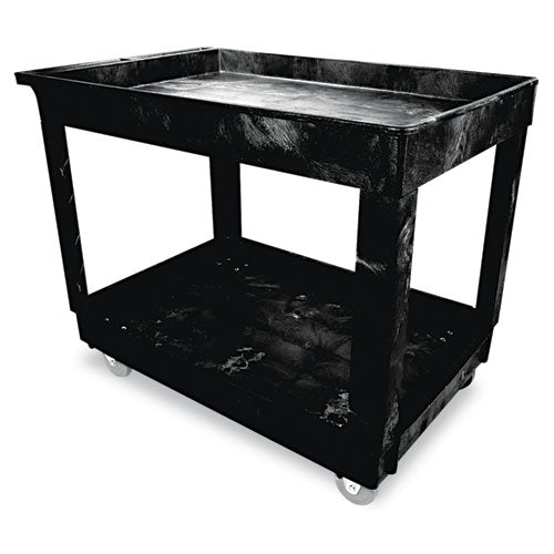 Rubbermaid® Commercial wholesale. Rubbermaid® Service-utility Cart, Two-shelf, 24w X 40d X 31.25h, Black. HSD Wholesale: Janitorial Supplies, Breakroom Supplies, Office Supplies.