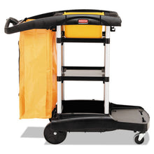 Load image into Gallery viewer, Rubbermaid® Commercial wholesale. Rubbermaid® High Capacity Cleaning Cart, 21.75w X 49.75d X 38.38h, Black. HSD Wholesale: Janitorial Supplies, Breakroom Supplies, Office Supplies.