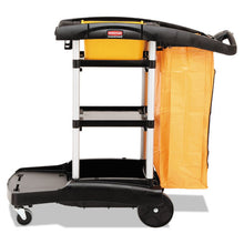 Load image into Gallery viewer, Rubbermaid® Commercial wholesale. Rubbermaid® High Capacity Cleaning Cart, 21.75w X 49.75d X 38.38h, Black. HSD Wholesale: Janitorial Supplies, Breakroom Supplies, Office Supplies.