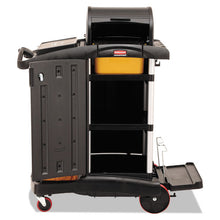 Load image into Gallery viewer, Rubbermaid® Commercial wholesale. Rubbermaid® High-security Healthcare Cleaning Cart, 22w X 48.25d X 53.5h, Black. HSD Wholesale: Janitorial Supplies, Breakroom Supplies, Office Supplies.