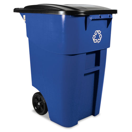 Rubbermaid® Commercial wholesale. Rubbermaid® Brute Recycling Rollout Container, Square, 50 Gal, Blue. HSD Wholesale: Janitorial Supplies, Breakroom Supplies, Office Supplies.