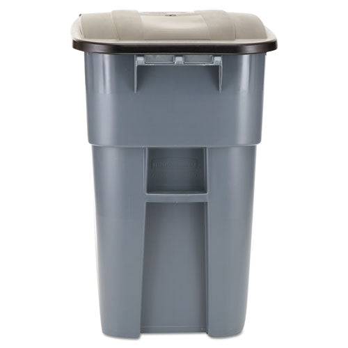 Rubbermaid® Commercial wholesale. Rubbermaid® Brute Rollout Container, Square, Plastic, 50 Gal, Gray. HSD Wholesale: Janitorial Supplies, Breakroom Supplies, Office Supplies.