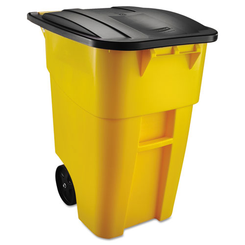 Rubbermaid® Commercial wholesale. Rubbermaid® Brute Rollout Container, Square, Plastic, 50 Gal, Yellow. HSD Wholesale: Janitorial Supplies, Breakroom Supplies, Office Supplies.