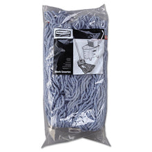 Load image into Gallery viewer, Rubbermaid® Commercial wholesale. Rubbermaid® Web Foot Wet Mop Head, Shrinkless, Cotton-synthetic, Blue, Medium, 6-carton. HSD Wholesale: Janitorial Supplies, Breakroom Supplies, Office Supplies.