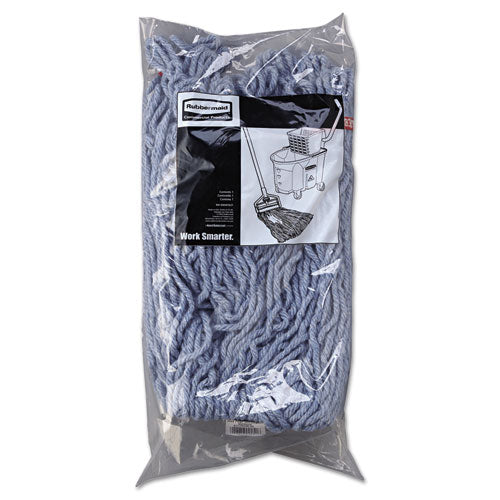 Rubbermaid® Commercial wholesale. Rubbermaid® Web Foot Wet Mop Head, Shrinkless, Cotton-synthetic, Blue, Medium, 6-carton. HSD Wholesale: Janitorial Supplies, Breakroom Supplies, Office Supplies.