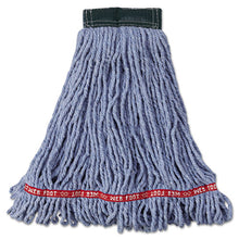 Load image into Gallery viewer, Rubbermaid® Commercial wholesale. Rubbermaid® Web Foot Wet Mop Head, Shrinkless, Cotton-synthetic, Blue, Medium, 6-carton. HSD Wholesale: Janitorial Supplies, Breakroom Supplies, Office Supplies.