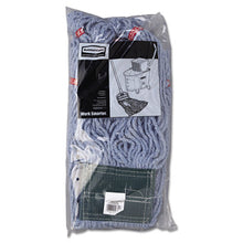 Load image into Gallery viewer, Rubbermaid® Commercial wholesale. Rubbermaid® Web Foot Wet Mop Head, Shrinkless, Cotton-synthetic, Blue, Medium, 6-carton. HSD Wholesale: Janitorial Supplies, Breakroom Supplies, Office Supplies.