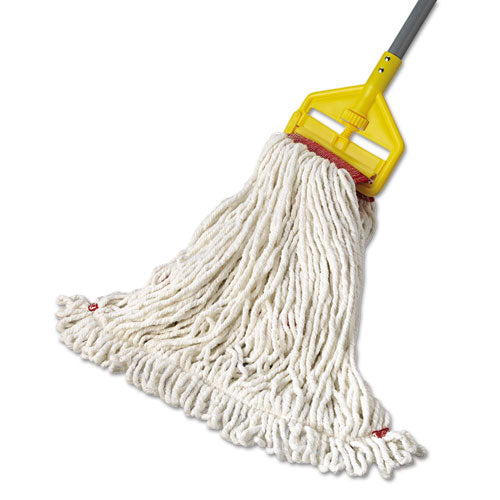 Rubbermaid® Commercial wholesale. Rubbermaid® Web Foot Wet Mop Head, Shrinkless, Cotton-synthetic, White, Large, 6-carton. HSD Wholesale: Janitorial Supplies, Breakroom Supplies, Office Supplies.