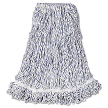 Load image into Gallery viewer, Rubbermaid® Commercial wholesale. Rubbermaid® Web Foot Finish Mop, Cotton-synthetic, White, Large, 1&quot; White Headband, 6-carton. HSD Wholesale: Janitorial Supplies, Breakroom Supplies, Office Supplies.