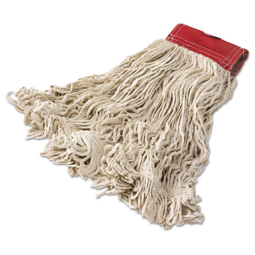 Rubbermaid® Commercial wholesale. Rubbermaid® Super Stitch Cotton Looped End Wet Mop Head, Large, 5" Red Headband. HSD Wholesale: Janitorial Supplies, Breakroom Supplies, Office Supplies.