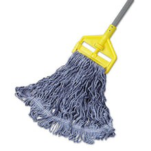 Load image into Gallery viewer, Rubbermaid® Commercial wholesale. Rubbermaid® Super Stitch Blend Mop Head, Medium, Cotton-synthetic, Blue, 6-carton. HSD Wholesale: Janitorial Supplies, Breakroom Supplies, Office Supplies.