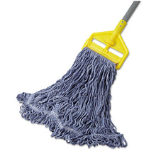 Load image into Gallery viewer, Rubbermaid® Commercial wholesale. Rubbermaid® Super Stitch Blend Mop Head, Large, Cotton-synthetic, Blue, 6-carton. HSD Wholesale: Janitorial Supplies, Breakroom Supplies, Office Supplies.
